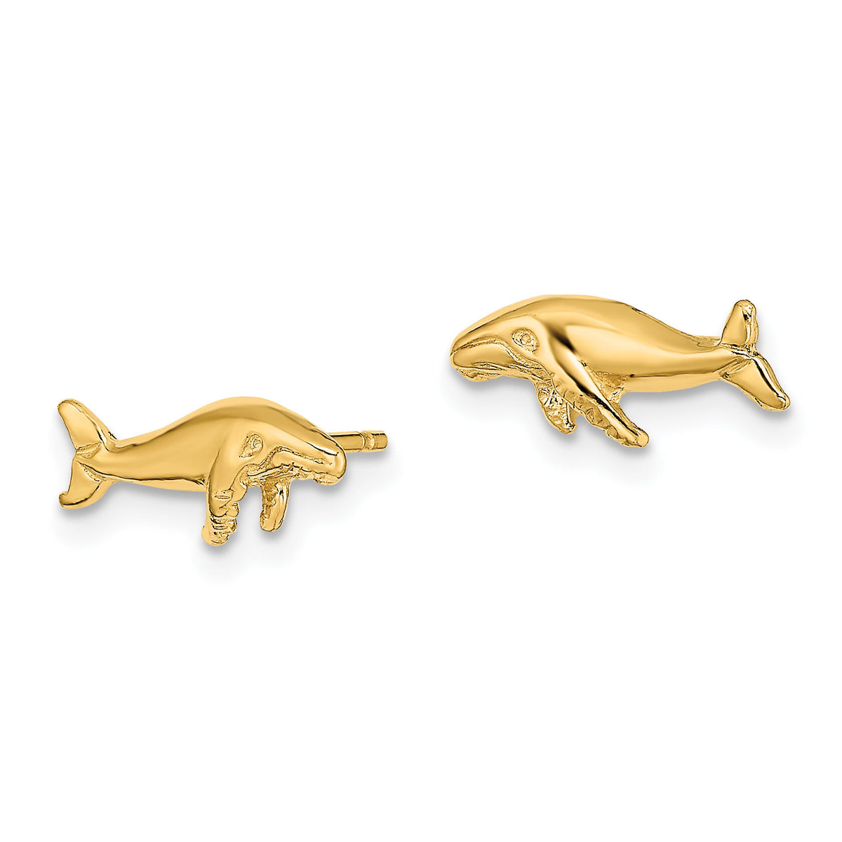 14K Whale Post Earrings-TE792