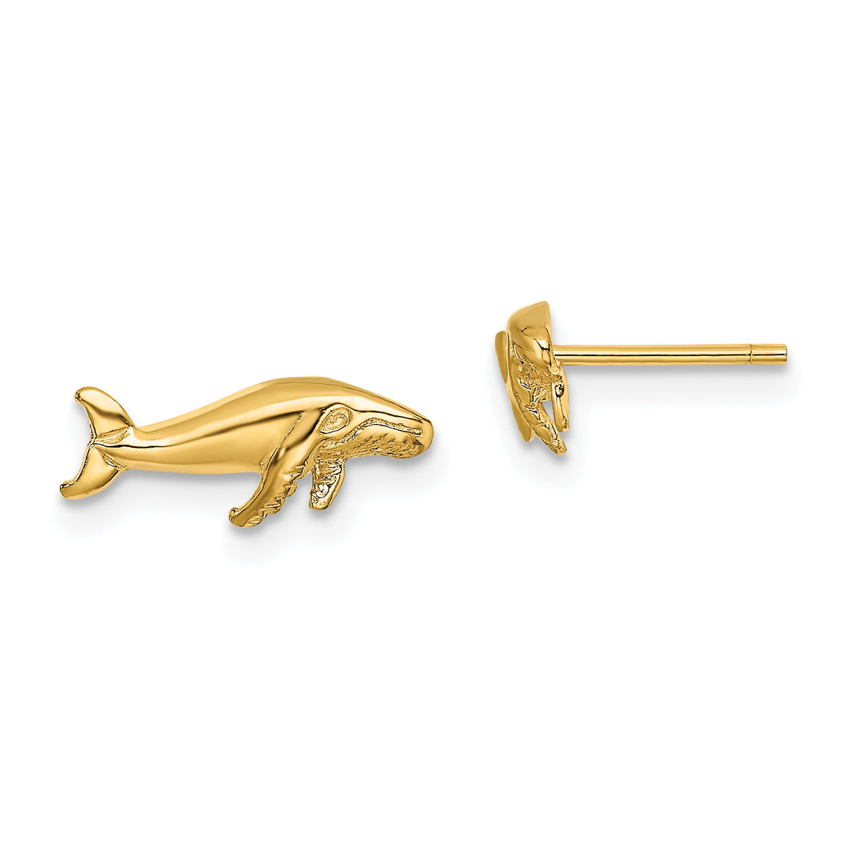 14K Whale Post Earrings-TE792