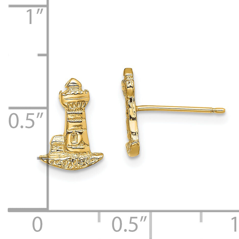 14K Lighthouse Post Earrings-TE793