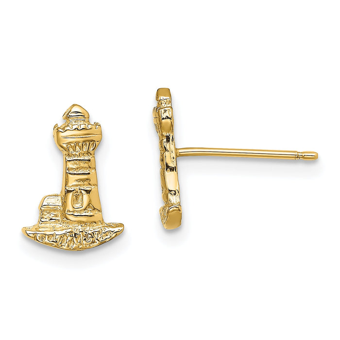 14K Lighthouse Post Earrings-TE793