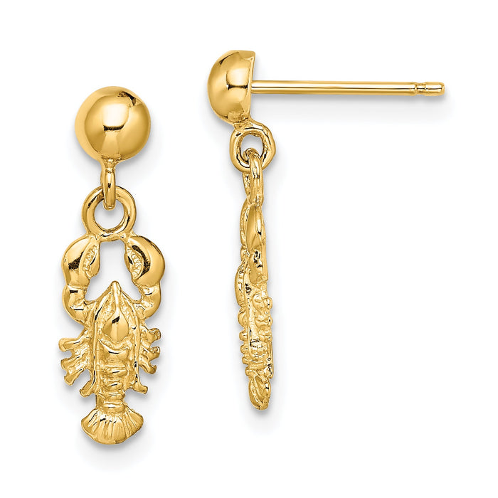 14K Lobster Post Dangle Earrings-TE794