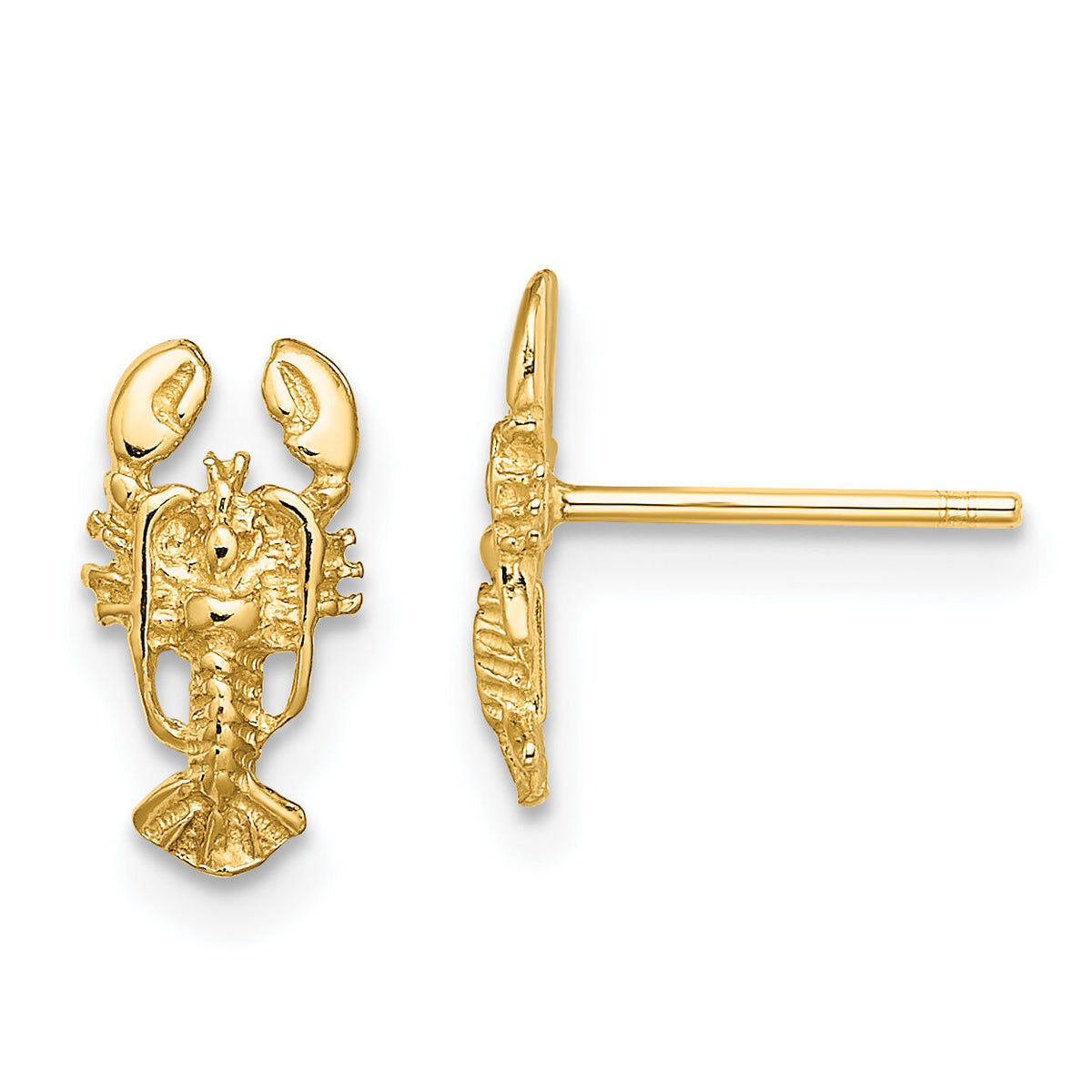 14K 2-D Lobster Post Earrings-TE795