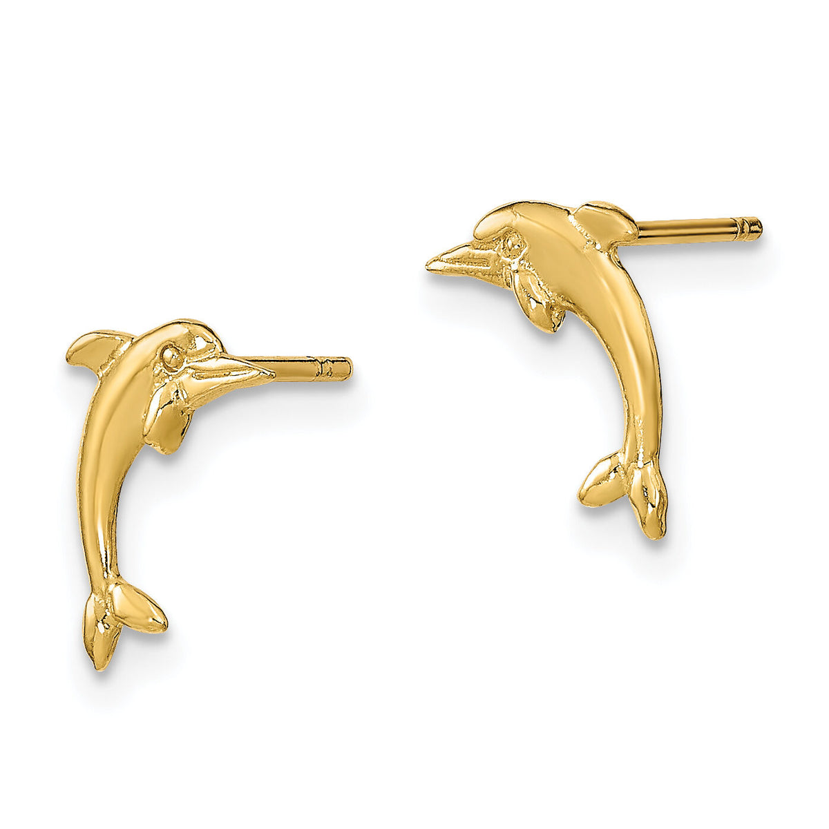 14k Dolphin Post Earrings-TE798