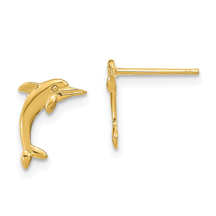 14k Dolphin Post Earrings-TE798