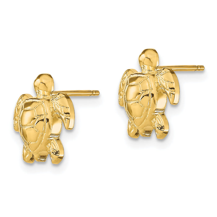 14k Turtle Post Earrings-TE812