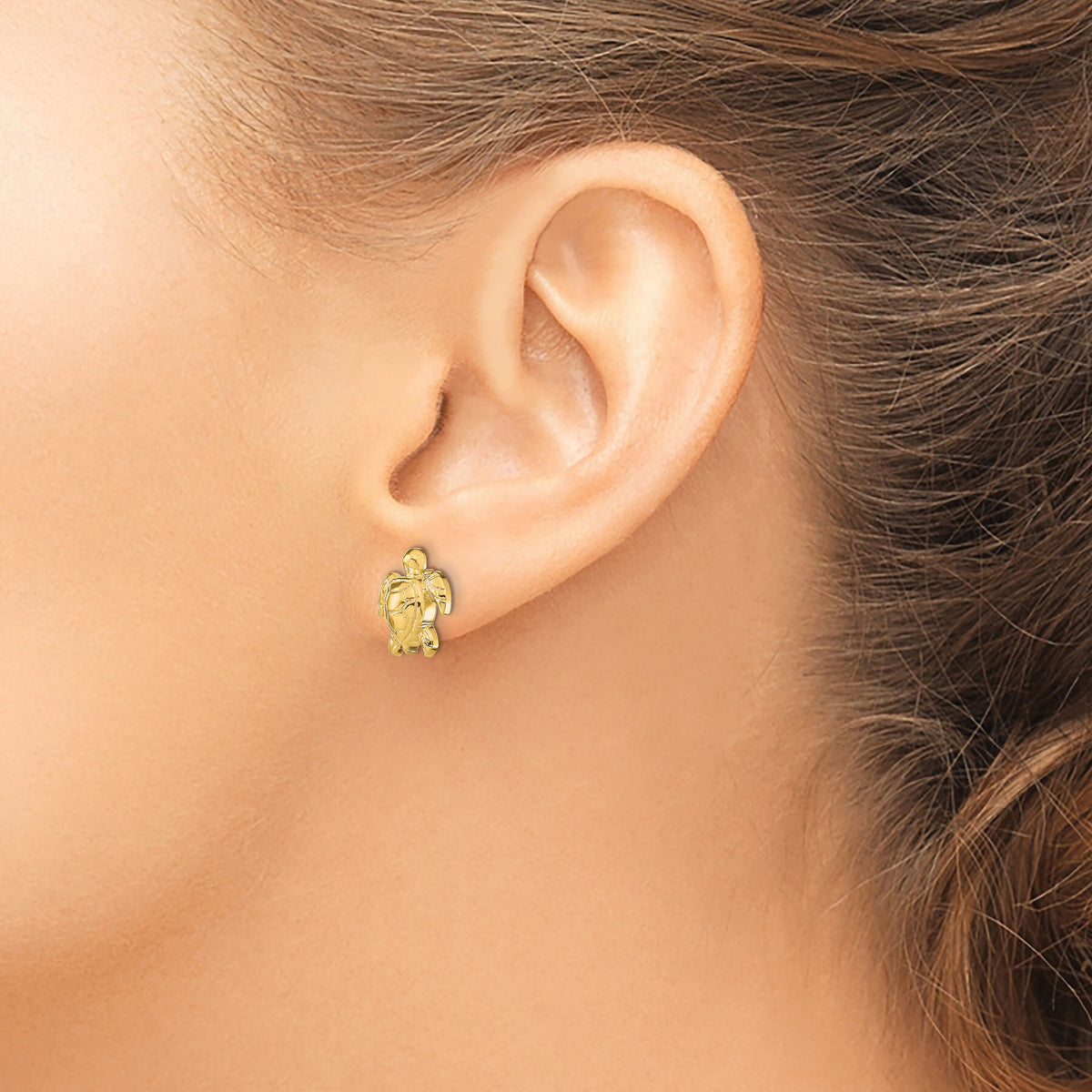 14k Turtle Post Earrings-TE812
