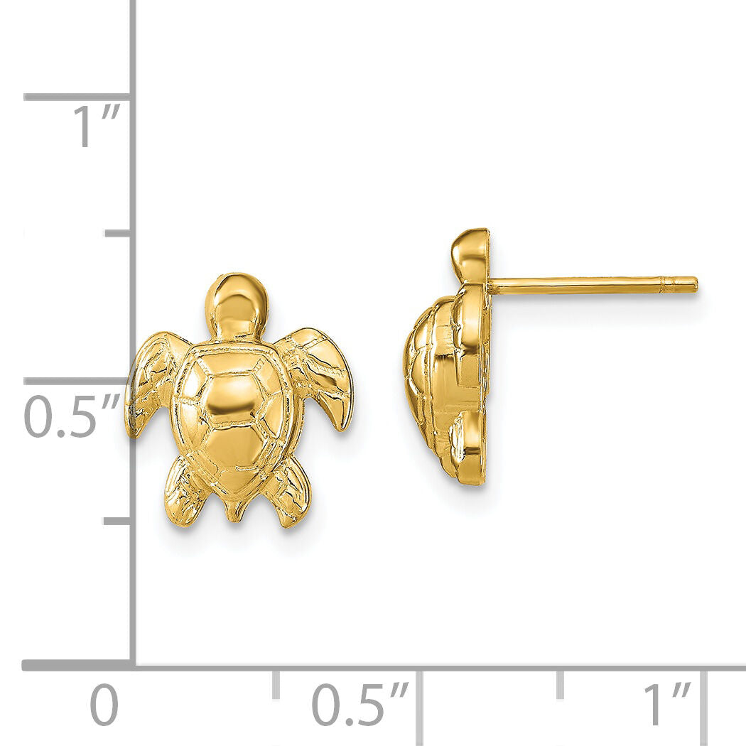 14k Turtle Post Earrings-TE812