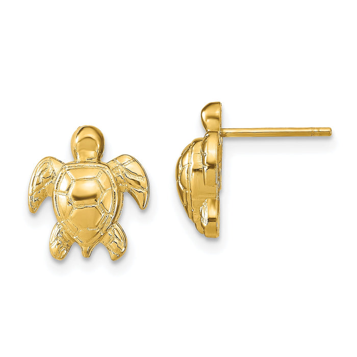 14k Turtle Post Earrings-TE812