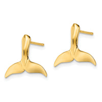14K 2-D Whale Tail Post Earrings-TE819
