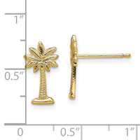 14K Mini Palmetto Palm Tree Post Earrings-TE823