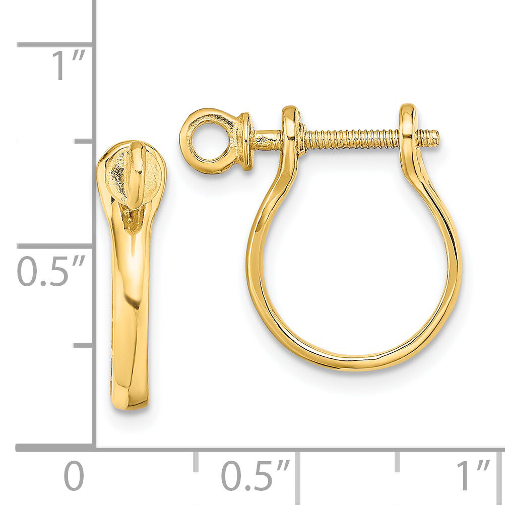 14k  3D Shackle Link Screw Earrings-TE834