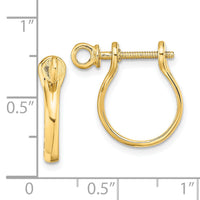 14k  3D Shackle Link Screw Earrings-TE834