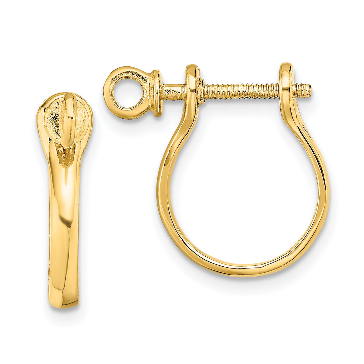 14k  3D Shackle Link Screw Earrings-TE834