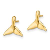 14K Mini Whale Tail Post Earrings-TE838