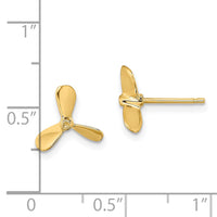 14K 2-D Propeller Post Earrings-TE843