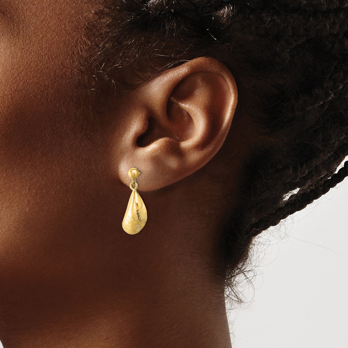 14K Mussel Shell Dangle Earrings-TE853