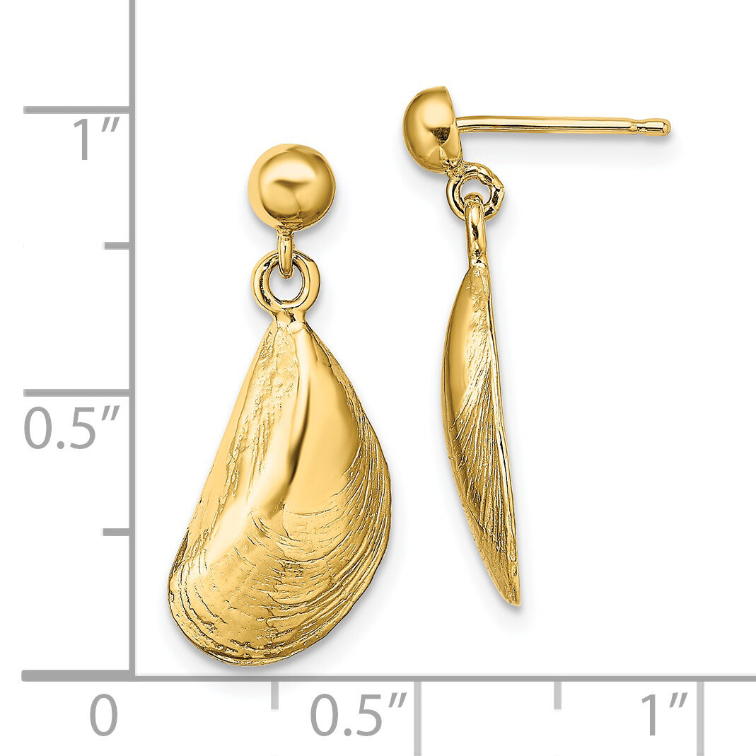 14K Mussel Shell Dangle Earrings-TE853