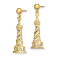 14K Cape Hatteras Lighthouse Earrings-TE855