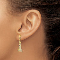 14K Cape Hatteras Lighthouse Earrings-TE855