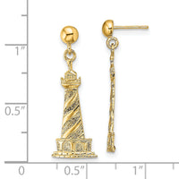14K Cape Hatteras Lighthouse Earrings-TE855