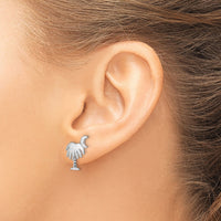 14K White Gold White Charleston Palm Tree w/ Moon Earrings-TE870W