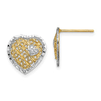 14k w/ RH Filigree Heart Post Earrings-TE906