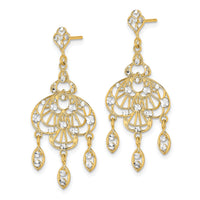 14K w/Rhodium D/C Chandelier Fancy Earrings-TE928