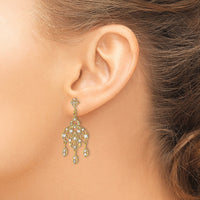 14K w/Rhodium D/C Chandelier Fancy Earrings-TE928