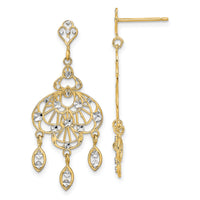 14K w/Rhodium D/C Chandelier Fancy Earrings-TE928