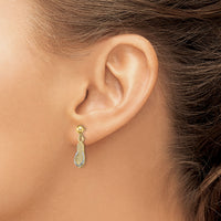14K and Rhodium Flip Flop Post Dangle Earrings-TE931