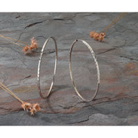 14k White Gold 1.35mm Diamond-cut Square Tube Endless Hoop Earrings-TF1001W