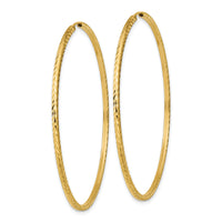 14k 1.35mm Diamond-cut Square Tube Endless Hoop Earrings-TF1002