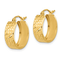 14k Diamond-cut Hoop Earrings-TF1072