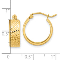 14k Diamond-cut Hoop Earrings-TF1072