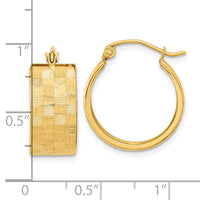 14k Diamond-cut Hoop Earrings-TF1073