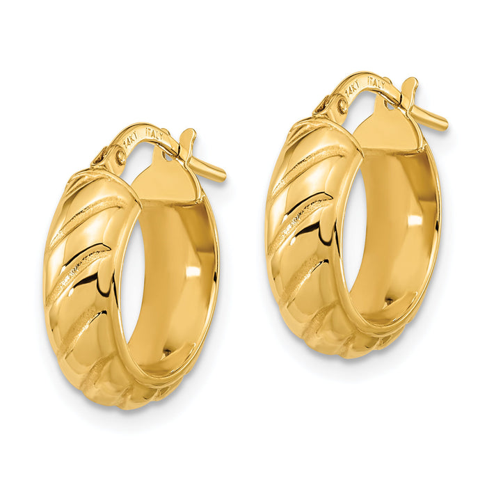 14k Polished Fancy Hoops-TF1076