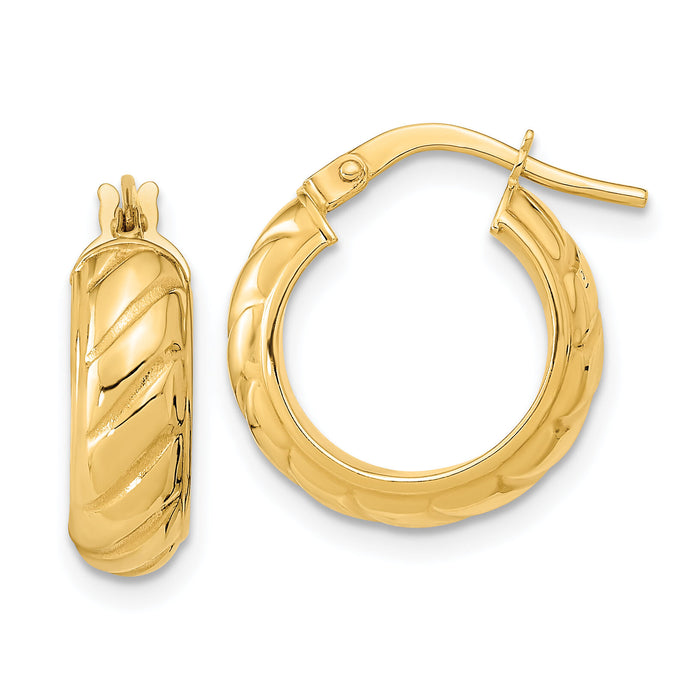 14k Polished Fancy Hoops-TF1076
