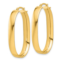 14k Polished Oval Hoop Earrings-TF1114