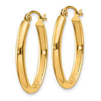 14k Polished 2.75mm Oval Tube Hoop Earrings-TF112Y
