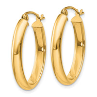 14k Polished 3.75mm Oval Tube Hoop Earrings-TF115Y
