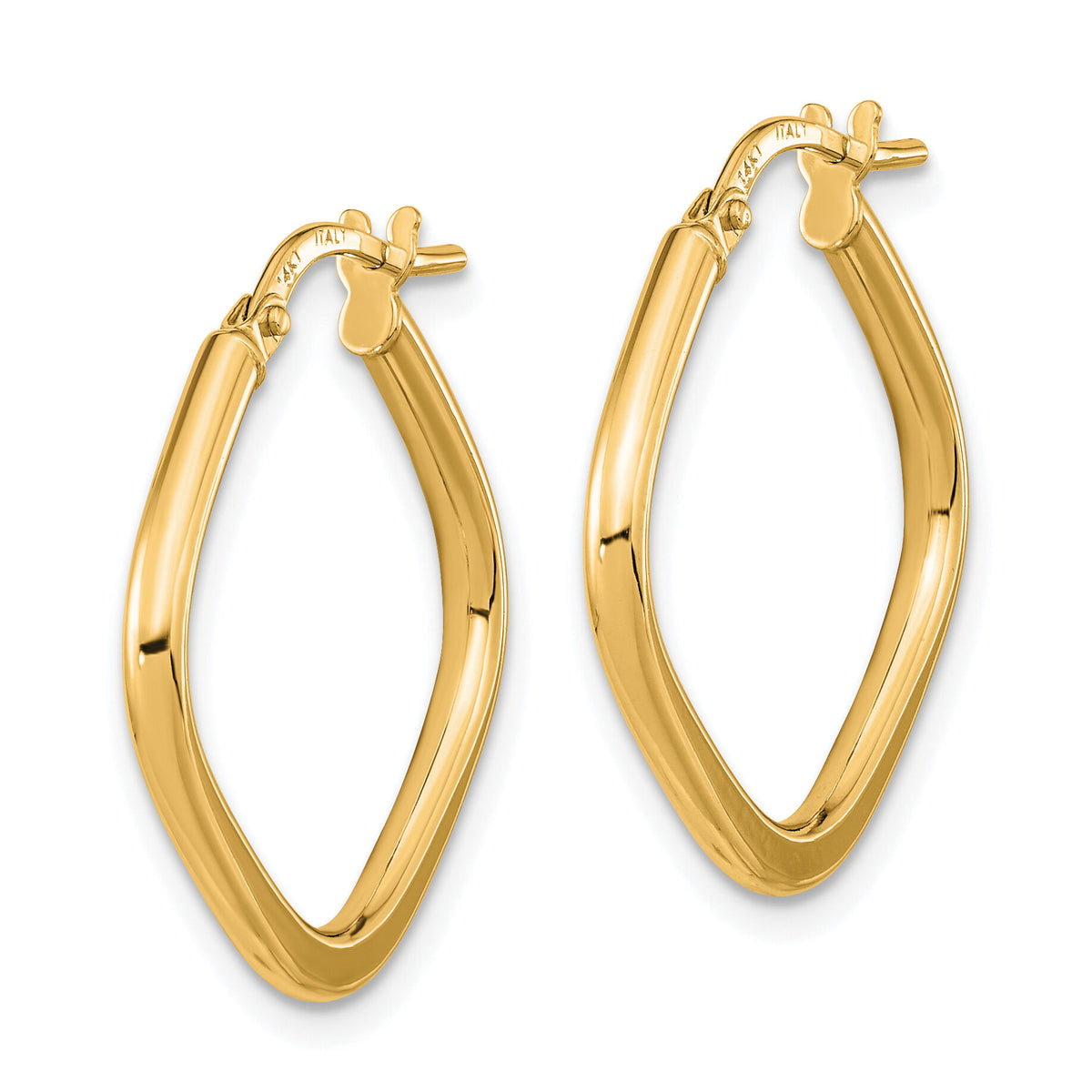 14k Rose Gold Polished Square Hoops-TF1208R