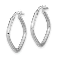 14k White Gold Polished Square Hoops-TF1208W