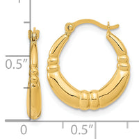 14K Polished Hoop Earrings-TF1242