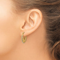 14k Rhodium-plated Polished Filigree Hoop Earrings-TF1247