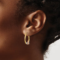 14K Tri-color Guadalupe Hoop Earrings-TF1269