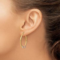 14K Tri-color Guadalupe Hoop Earrings-TF1270