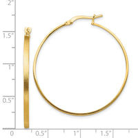 14k Brushed and Polished 2mm Hoop Earrings-TF1361
