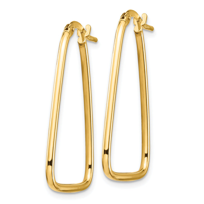 14k 1.5mm Polished Triangle Dangle Hoop Earrings-TF1366