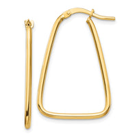 14k 1.5mm Polished Triangle Dangle Hoop Earrings-TF1366