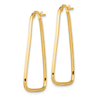 14k 1.5mm Polished Triangle Dangle Hoop Earrings-TF1367